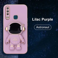 casing hp vivo y12 y15 y17 soft case plating dudukan astronot - purple vivo y12