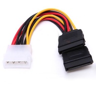 4 Pin IDE Molex power conversion cable to 2 15 Pin sockets for SATA hard disk