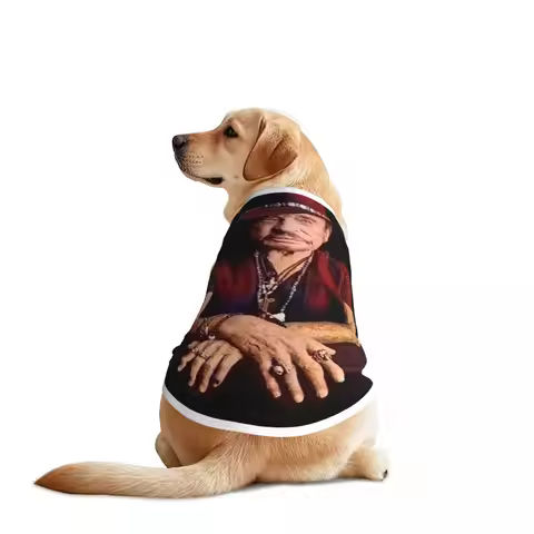 Mesh Johnny Hallyday Pet Vests French Rock Singer Pet Clothing Decoration Cool Summer Pet Dog Clothe