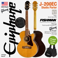 Epiphone® J-200 EC Studio Parlor กีตาร์โปร่งไฟฟ้า ทรง Parlor ไม้หน้าท็อปโซลิดสปรูซ/โอวันกอล ปิ๊กอัพ 