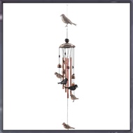 [A Z T K] Bird Wind Chimes Waterproof Metal Wind Bells with 4 Aluminum Tubes 6 Bells Romantic Wind C