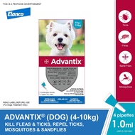 ➳Advantix Dog Spot On Tick Flea Treatment (4 x 1.0ml)✤