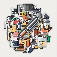 Flat BBQ (Barbeque) Sticker Pack Design | TUMBLR Sticker | LAPTOP Stickers for Suitcases and Helmets