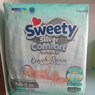 PROMO SWEETY Silver Comfort NB-S 20Pc Popok/Pempres Tipe Perekat (Bayi Baru Lahir)