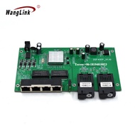Wanglink SKD CKD 4G2F Gigabit 10/100/1000M 4 Port POE+2 SingleFiber SC 20KM PCBA, IEEE802.3AF/AT, 65