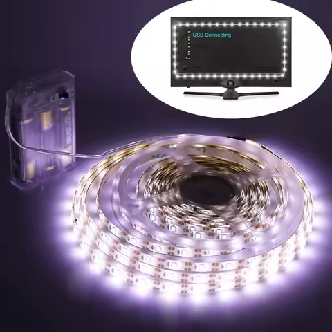3AA Battery Powered LED Strip 5V 2835 SMD 60LEDs/m Waterproof Flexible LED Tape TV Backlight Warm Wh