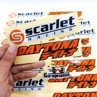 Glossy SCARLET AND DAYTONA LOGO PRINT STICKER