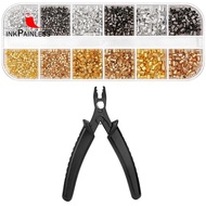 2200Pcs Crimping Tubes with Crimping Pliers Jewelry Making Tools for DIY Jewelry Making (3 Sizes 4 Colors)
