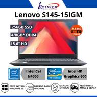 Promo Laptop 5Jutaan Lenovo S145-15IGM Intel N4000 / Ram 4GB / 256GB SSD (Bisa Tambah HDD) / layar 15.6" / Black / Bonus Tas / Bergaransi / READY GOJEK / COD / BAYAR DI TEMPAT