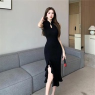 Helolis Mới Trung Quốc-Phong Cách sườn xám cách tân Slim-fit Đầm đen Giảm Béo Cho Phụ Nữ Mùa Hè Cao 