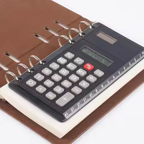 1 Pc Loose Leaf Binder Calculator With Ruler Digits 8 Multifunction Agenda Notebook Calculator Plann