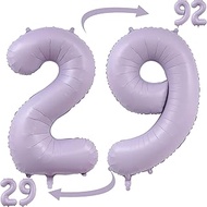 29th Birthday Balloons Lavender Pastel Purple Dusty Light Purple 40 Inch Lilac Large Number 29 Foil 