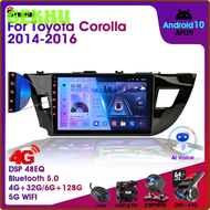 GEKHU วิทยุติดรถยนต์แอนดรอยด์12 2ดินสำหรับ Toyota Corolla Ralink 2014-2016ระบบนำทางเครื่องเล่นภาพเคล