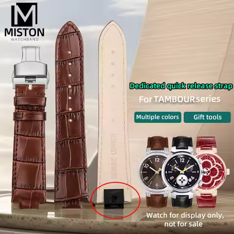 For LV Watch Strap Bracelet Louis Vuitton Tambour Watch Belt Q114k Q1121 Quick Release Leather Watch