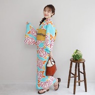 日本 和服 聚酯纖維 梭織 女性 浴衣 腰封 2件組 F size x81-103a
