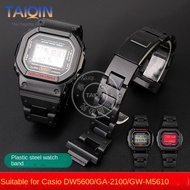 ☭High quality men's watch strap For Casio G-SHOCK DW5600 GW-M5610 Black plastic steel watchband X❁