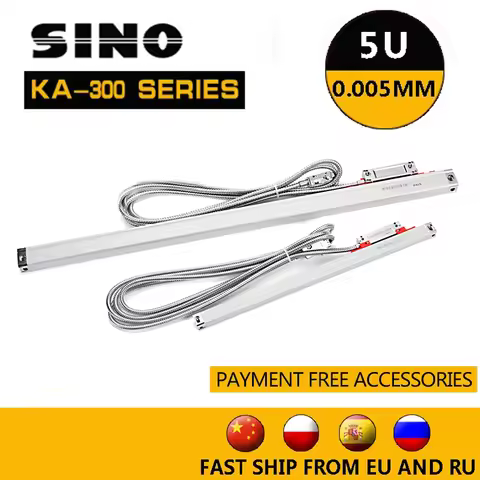 SINO 0.005mm Linear Scale Optical 5um Grating Glass Ruler Sensor For DRO Lathe Milling Machine TTL 1