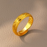 ring ring for woman 5G Gold Color Sand Gold Plated 999 Ring Dragon Phoenix Couple Ring Pair Ring Smo