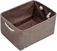 Laundry Box Organizer Foldable Fabric Storage Basket with Handle (Brown L: (41x31x20cm))