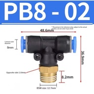 PB 8-02 Pneumatic Fitting Tee 8mm To External Thread 1/ 4" inch