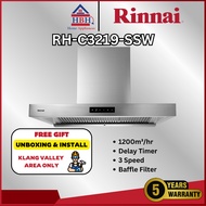 【Free Install + Free Shipping】Rinnai 90cm RH-C3219-SSW 1200m3/hr 3 Speed LED Touch Sensor Chimney Co