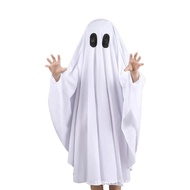 New Children Adult White Ghost Pullover Cloak Halloween Cos Ghost Festival Theme Party Dress Up Cost