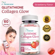 NATURE GLOW Glutathione Collagen Glow Gummies Whitening Gummies Anti-Aging Skin Glow Collagen Vitami