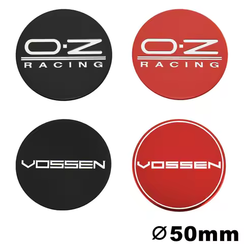 1Set/4PCS 50MM Stickers OZ VOSSEN INFORGED Logo Center Rim Cap Car Sticker Wheel Cover Hub Caps Embl