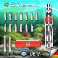 EURO KING TOOLS ไขควงตอก ไขควงตอกกระแทก ปรับหมุนได้ซ้าย-ขวา 16 ตัว ขันน็อต-คลายน็อต สกูร รุ่น 16PCS 