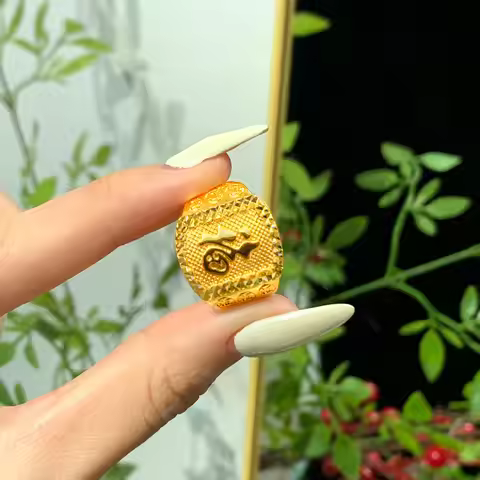 Fu Character Open Ring Men's 24K Gold AU999-Value-preserving durable AU999 gold, timeless fu ring de