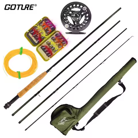 Goture 2.7m 9FT Fly Fishing Rod Kit 5/6 Aluminum alloy Reel Line Bait Combo High Quality Fishing Tac