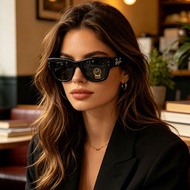 Crystal Edition Sunglasses, Black Frame with Rhinestone Logo, G-15 Glass Lens, UV Protection, Retro 