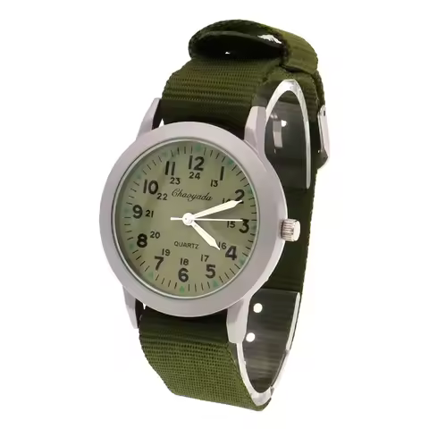Kids Wristwatch 24-hour luminescentPointer Canvas Students Boys And Girls Quartz Waterproof 24 Hrs W