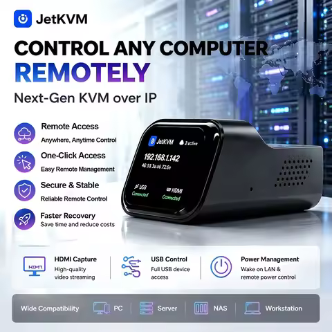 JetKVM TF POE Open Source IP KVM KVM over IP Remote BIOS Access HDMI USB H.264 1080P 32GB TF Card In