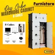 (STOCK CLEARANCE) Furnistore Wardrobe Almari Baju Rak Baju Cloth Storage Rack Cabinet 8 - 12 Cube Cl
