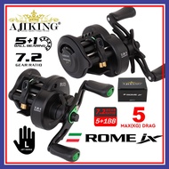 (5kg) AJIKING ROME IX Baitcasting Reel BC High Speed Fishing Reel | Magnetic Cast Control | Bite Ala