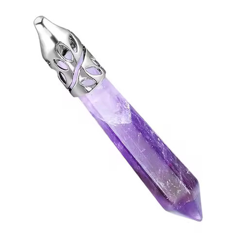 Healing Crystal Hexagon Stone Pendulum For Dowsing Divination Natural Amethyst Quartz Reiki Stone Pe