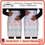 Jakel Exclusive Design Samping White Multicolor Samping Wedding Nikah Raya Samping Baju Melayu