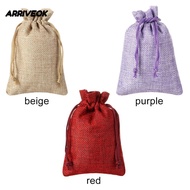 ARRIVEOK Drawstring Pouch  Hessian Burlap Christmas Wedding Favor