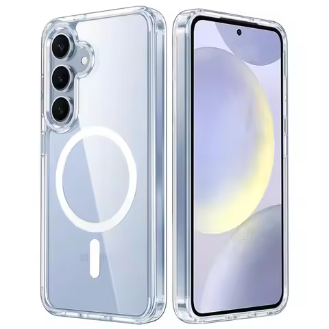 Clear Crystal Magnetic Phone Case for Samsung S25 Ultra S23 S24 Plus S22 Ultra S21 FE S24fe S25Ultra