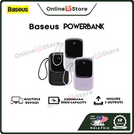 Baseus 20000mAh Power Bank PD Fast Charging Powerbank Built in Cables Portable Charger External Batt