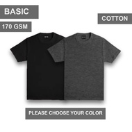 RIANS - Basic Cotton Plain T-Shirt BLACK (Unisex)