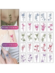 12入組/30入組多色蝴蝶貼紙，設計可愛清新，適用於鎖骨、手臂、腳踝仿真刺青