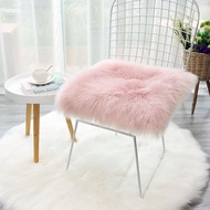 Round Square Soft Artificial Fur Sheepskin Rug Chair Cover Seat Rug Hairy Wool Fur Warm Seat Cover H