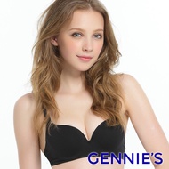 [Gennies Gennies] One piece Series Soft Steel Ring Seamless Comfortable Nursing Underwear-Black/Pink