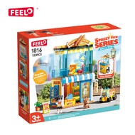 FEELO ของเล่นตัวต่อ Street View Series รุ่น Bakery Shop จำนวน 122 ชิ้น ขนาดเดียวกับดูโปร