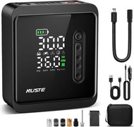 Tire Inflator Portable Air Compressor, 150PSI Cordless Tire Pump with Accurate LCD Digital Pressure Gauge (Auto-Shutoff), 3X Faster Inflation Electric Air Pump with LED Light for Car, Motorcycle, Bike