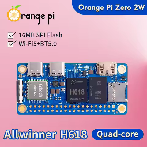 Orange Pi Zero 2 W Mini PC Allwinner H618 Orange Pi Zero 2W WiFi Bluetooth SBC Single Board Computer