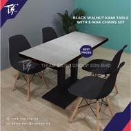 TSBRILLIANT Kami Table - Contemporary Dining Table 120X60cm & 4pcs E-mak Chair