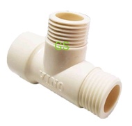 Nepel T PVC VINO 1/2 inch Neple TEE fitting pipa pvc drat luar drat dalam T shower sock sambungan kr